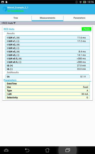 Android Metrel Electrical Safety Manager